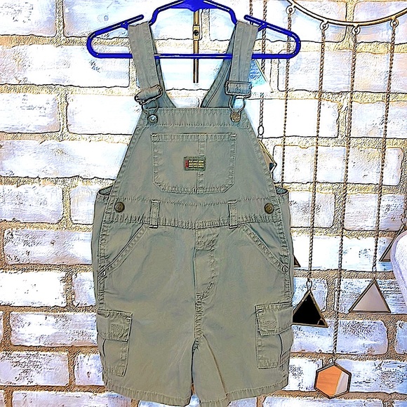 Baby Old Navy Army Green Cargo Overalls, Baby Size 24 Months. - Picture 2 of 9